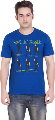 Tantra Graphic Print Men's Round Neck Blue T-Shirt, Royal blue