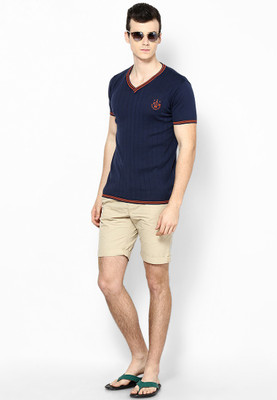 Jack & Jones Striped Men's V-neck Dark Blue T-Shirt, Navy blazer