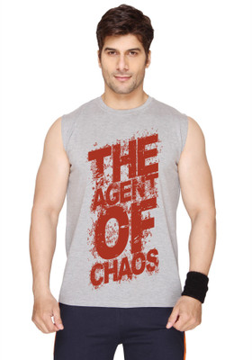 SayItLoud Printed Men's Round Neck Grey T-Shirt