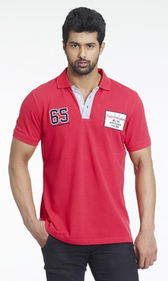 Masculino Latino Printed Men's Polo Neck Red T-Shirt