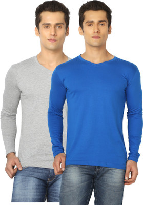 Joke Tees Solid Men's V-neck Grey, Blue T-Shirt(Pack of 2, Grey milange;royal blue
Joke Tees Solid Men's V-neck Grey, Blue T-Shirt(Pack of 2, Grey milange;royal blue