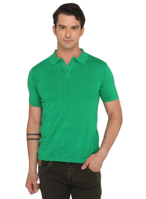 Donear NXG Solid Men' Polo Neck Green T-Shirt