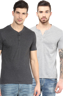 Yellow Submarine Solid Men's Henley Grey, Black T-Shirt(Pack of 2), Black;grey
Yellow Submarine Solid Men's Henley Grey, Black T-Shirt(Pack of 2), Black;grey