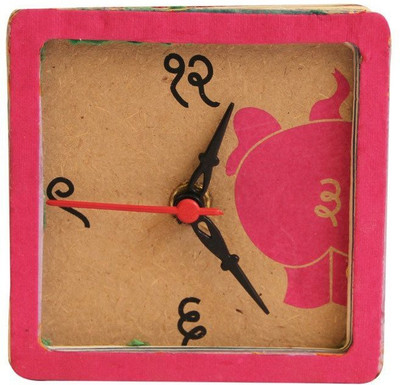 Fibres Analog Pink Clock