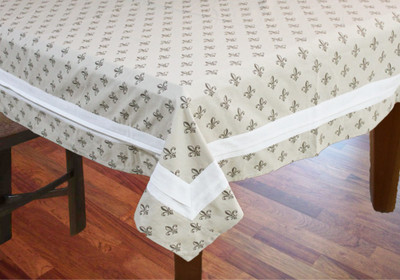 Rhome Printed 16 Seater Table Cover(Beige, Cotton)