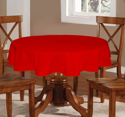 Lushomes Solid 6 Seater Table Cover(Red, Cotton)