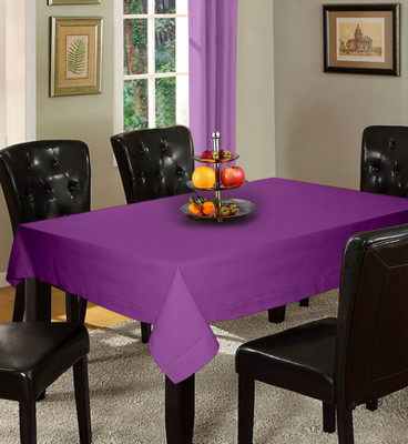 Lushomes Solid 8 Seater Table Cover(Purple, Cotton)