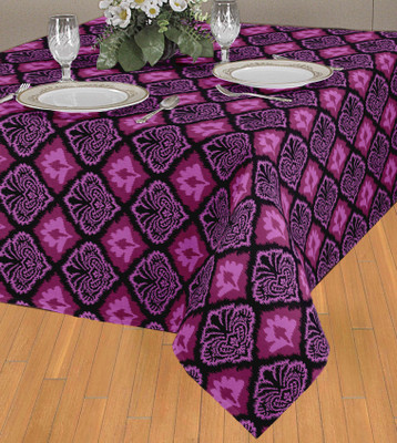 Elan Printed 8 Seater Table Cover(Purple, Cotton)