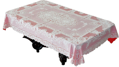 Katwa Clasic Floral 2 Seater Table Cover(Pink, PVC)
