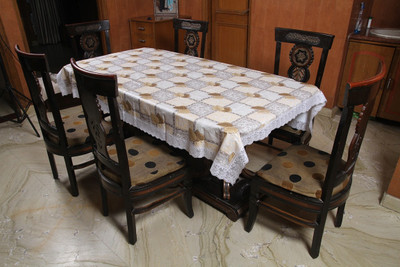 Freely Printed 6 Seater Table Cover(Multicolor, PVC)
