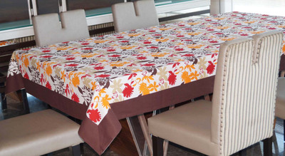 Lushomes Printed 6 Seater Table Cover(Multicolor, Cotton)