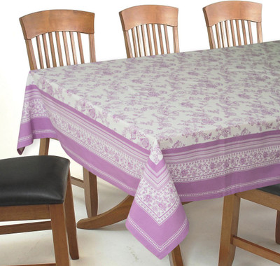Elan Printed 4 Seater Table Cover(Puple, Cotton)