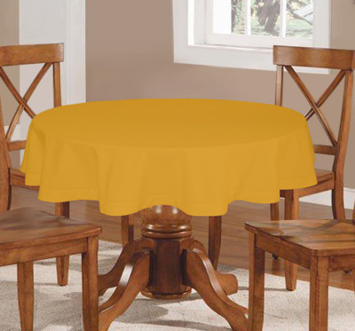Lushomes Solid 4 Seater Table Cover(Yellow, Cotton)