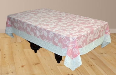 Katwa Clasic Floral 2 Seater Table Cover(Pink, PVC)
