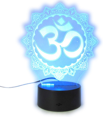 varna crafts Lampees3D Illusion OM LED Night Lamp(20 cm, Black)