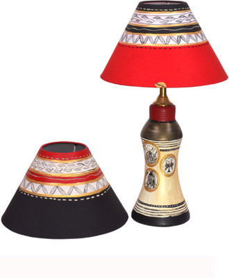Vareesha VACL016 Table Lamp(35 cm, Gold, Red)