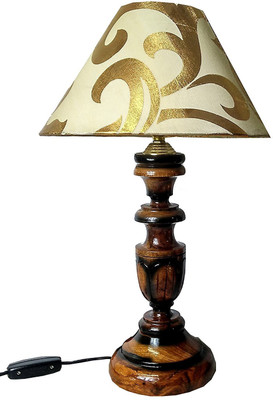 Woodly Golden Design Table Lamp(32 cm, Golden)
