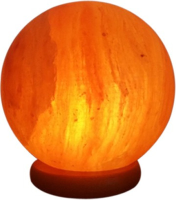Toygully Globe Shaped Rock Salt Table Lamp(14 cm, Orange)