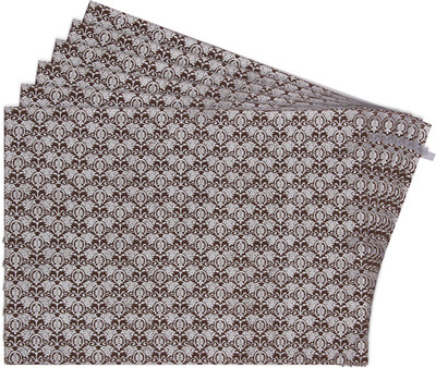 Zubix Rectangular Pack of 6 Table Placemat(Brown, Cotton)