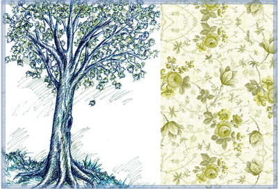 Leaf Designs Rectangular Pack of 6 Table Placemat(Multicolor, Cotton)