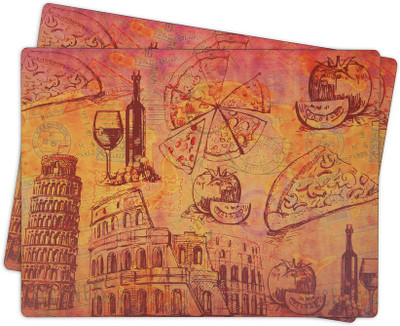 Skipper Rectangular Pack of 2 Table Placemat(Multicolor, MDF)