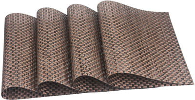 Jay Jay Rectangular Pack of 4 Table Placemat(Brown, PVC)
