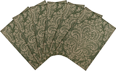 Saral Home Rectangular Pack of 6 Table Placemat(Green, Cotton)
