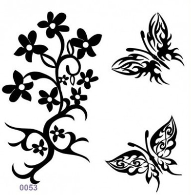Shimmer Fans Glitter Tattoo Kit (TAPE + GLITTER)(Flower, Butterfly)