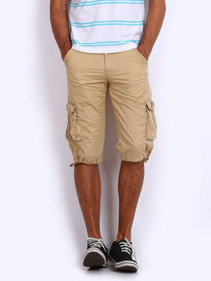 Sports 52 Wear Solid Men's Three Fourths, Cream