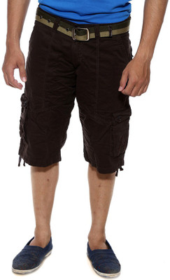 Sports 52 Wear Solid Men's Three Fourths, Brown