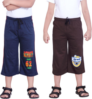 Dongli Three Fourth For Boys(Dark Blue Pack of 2, Dark blue & brown