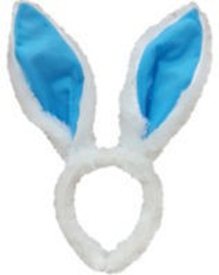 Funcart Blue Bunny Headband Crown & Tiara(White, Pack of 1)