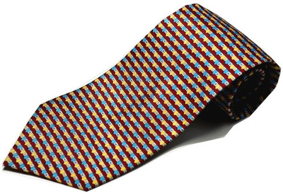 Sakshi International Printed Men's Tie, Red and blue