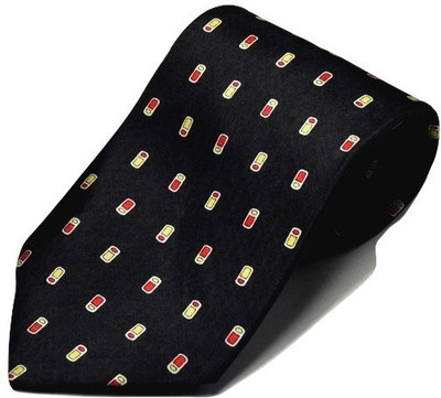 Sakshi International Printed Men's Tie, Black