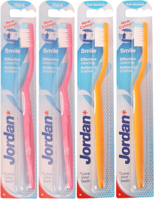Jordan Kids Smile Active Tip Pack of Four - 9 Hard Toothbrush(Pack of 4)