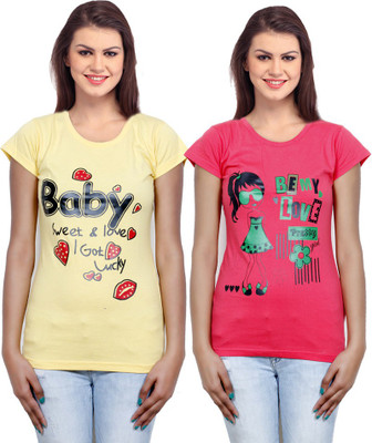 IndiWeaves Casual Short Sleeve Printed Women's Yellow, Pink Top(Size: L), Pink;yellow 
IndiWeaves Casual Short Sleeve Printed Women's Yellow, Pink Top(Size: L), Pink;yellow