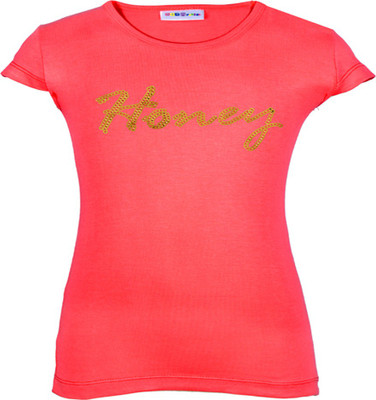 Gkidz Girls Casual Cotton Top(Pack of 1, Blossom berry