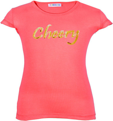 Gkidz Girls Casual Cotton Top(Pack of 1, Blossom berry