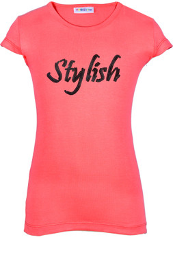 Lil Orchids Casual Cotton Top(Pink, Pack of 1, Blossom berry