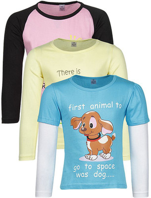 Gkidz Girls Casual Cotton Top(Multicolor, Pack of 3, Pink
