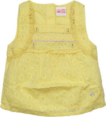 FS Mini Klub Casual Cotton Top(Yellow, Pack of 1