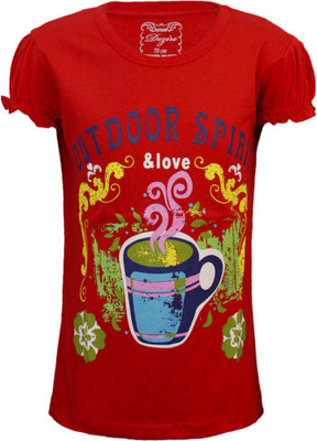 Kothari Girls Casual Cotton Top(Red, Pack of 1, Dred