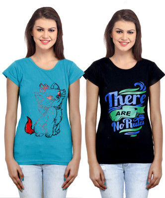 IndiWeaves Casual Short Sleeve Printed Women's Blue, Black Top(Size: L), Black;blue 
IndiWeaves Casual Short Sleeve Printed Women's Blue, Black Top(Size: L), Black;blue