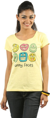 Espresso Casual Short Sleeve Printed Women's Yellow Top