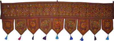 Lal Haveli Ethnic Mirror Work With Elephant And Peacock Design Embroidery Traditional Handmade Bandhanwar Toran(Cotton)
Lal Haveli Ethnic Mirror Work With Elephant And Peacock Design Embroidery Traditional Handmade Bandhanwar Toran(Cotton)