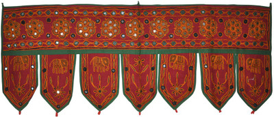Lal Haveli Ethnic Mirror Work With Elephant And Peacock Design Embroidery Traditional Handmade Bandhanwar Toran(Cotton)
Lal Haveli Ethnic Mirror Work With Elephant And Peacock Design Embroidery Traditional Handmade Bandhanwar Toran(Cotton)