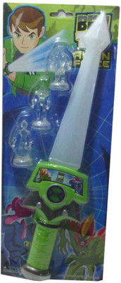 Shop & Shoppee Ben 10 Sword With 3 Action Figures(Green)