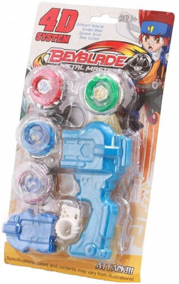 New Pinch BeyBlade 4 Pcs Set with Handle(Multicolor)