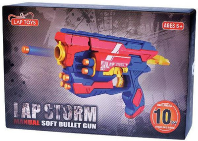 Lap Toys Manual Soft Dart Gun 10 Bullets(Blue)