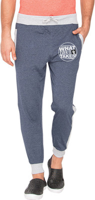 Campus Sutra Printed Men's Blue Track Pants